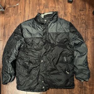 Men's Black and Gray Puffer Coat Jacket